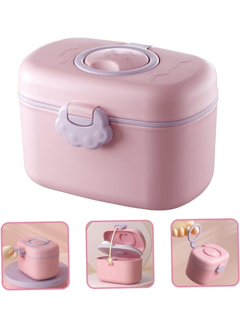 Meetion Baby Formula Dispenser Plastic Formula Container Non-Spill Bowls Powder Travel Handle Lids Dispenser for Food and Storage Fruits,Pink - Image 1