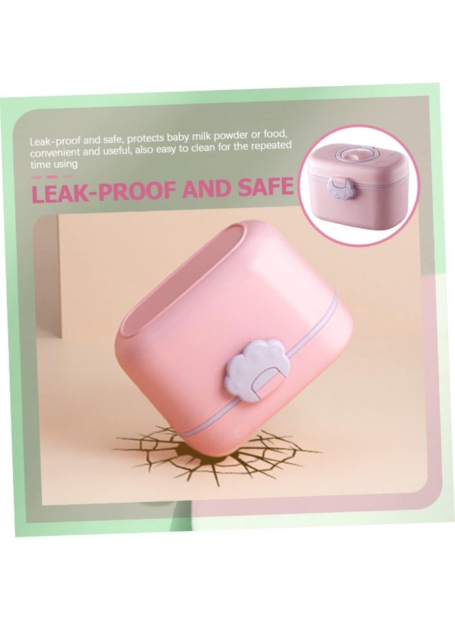 Meetion Baby Formula Dispenser Plastic Formula Container Non-Spill Bowls Powder Travel Handle Lids Dispenser for Food and Storage Fruits,Pink - Image 5