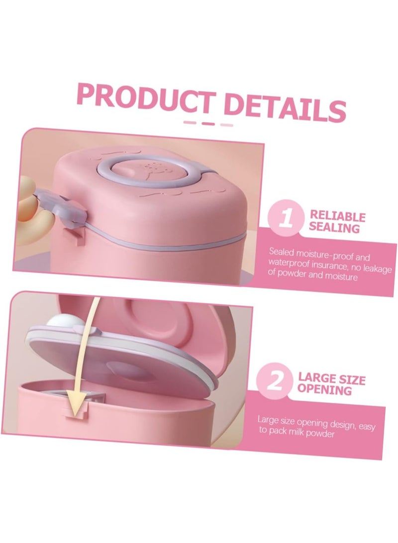 Meetion Baby Formula Dispenser Plastic Formula Container Non-Spill Bowls Powder Travel Handle Lids Dispenser for Food and Storage Fruits,Pink - Image 4