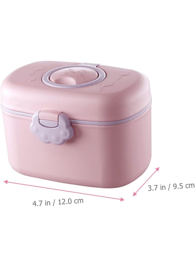 Meetion Baby Formula Dispenser Plastic Formula Container Non-Spill Bowls Powder Travel Handle Lids Dispenser for Food and Storage Fruits,Pink - Image 3