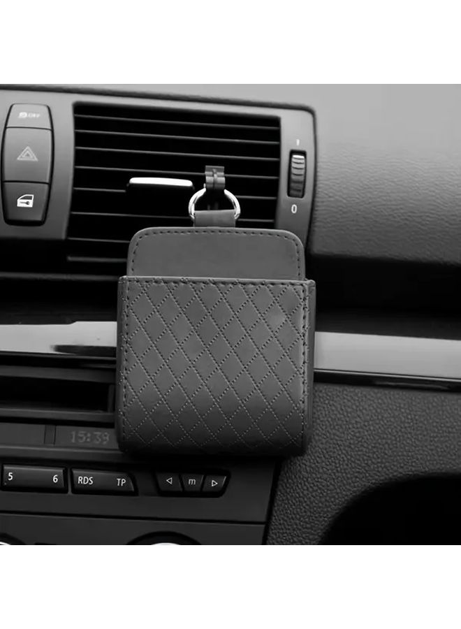 Gray Car Air Vent Phone Holder And Organizer With Cup Key Tissue Pocket - Image 2