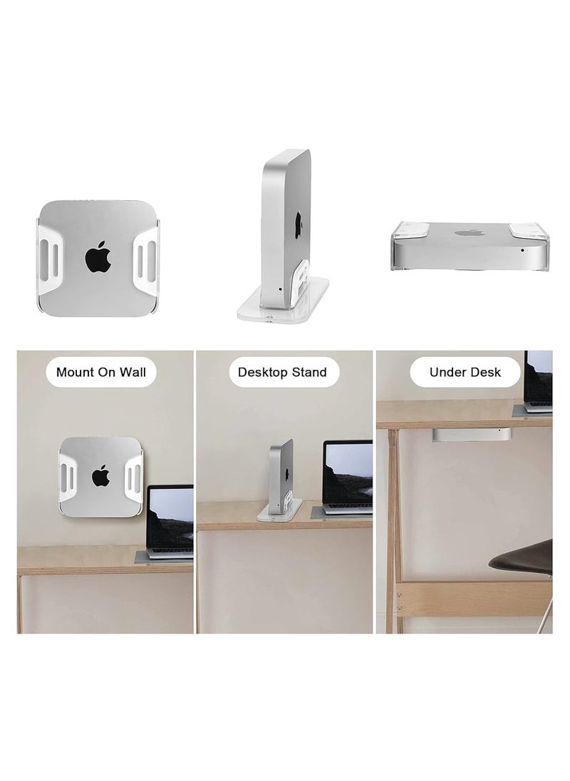 Vertical Desktop Stand  , Acrylic Scratchproof Wall Mount Holder Under Desk Mount Dock for Mac Mini with Anti-Scratch Felt with Heat Dissipation