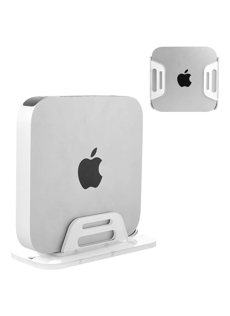 Vertical Desktop Stand  , Acrylic Scratchproof Wall Mount Holder Under Desk Mount Dock for Mac Mini with Anti-Scratch Felt with Heat Dissipation