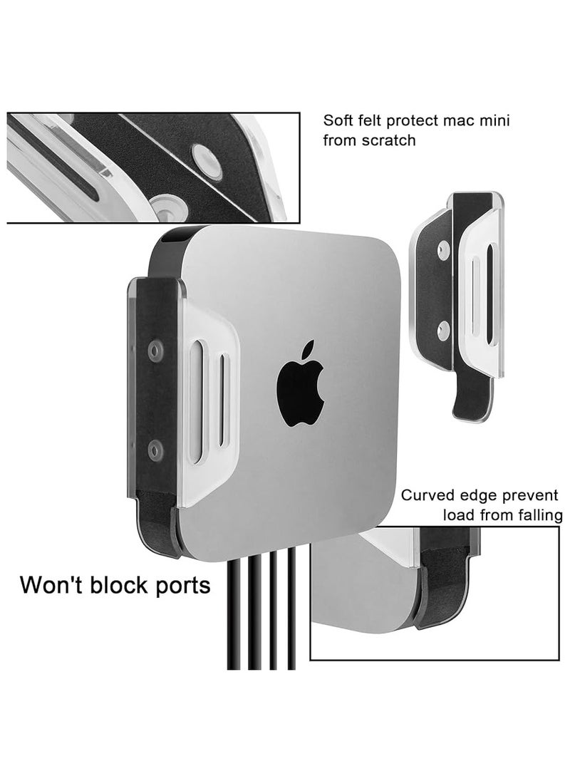Vertical Desktop Stand  , Acrylic Scratchproof Wall Mount Holder Under Desk Mount Dock for Mac Mini with Anti-Scratch Felt with Heat Dissipation