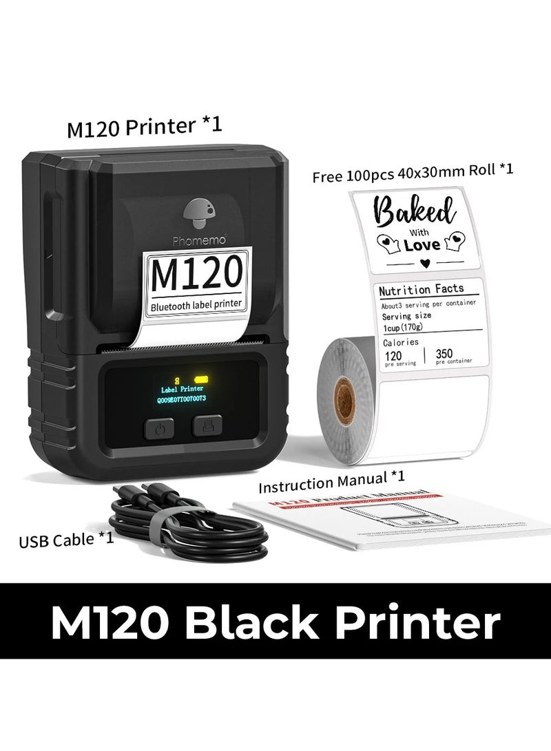 Phomemo M120 Label Maker Barcode Printer Bluetooth Thermal Label Maker Machine for Retail QR Code Small Business - Image 1