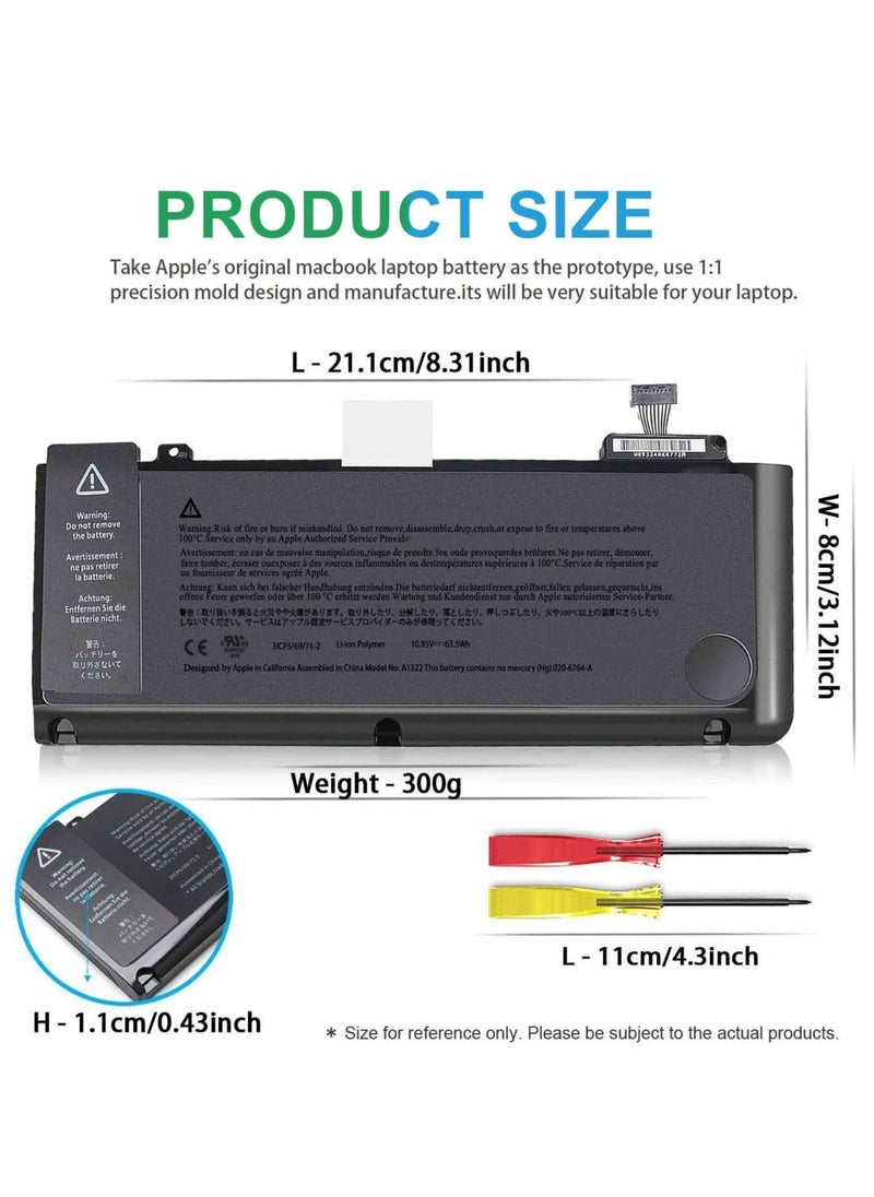 Generic A1322 Battery for MacBook A1278 and MacBook Pro 13-inch - (Mid 2009 to Mid 2010 to Mid 2011 to Mid 2012), 10.95V  - Image 5