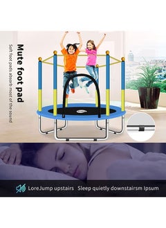 Generic نطيطه و ترامبولين مزود بشبكة أمان للأطفال للأماكن الخارجيه و الداخليه ترامبولين داخلي هزاز مع شبكة حماية ووسادة أمان، (فتنس وورلد)  - Image 2