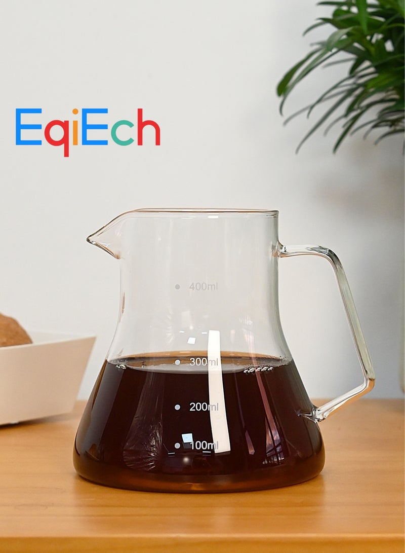 EqiEch V60 Coffee Server Pot Heat Resistant Borosilicate Glass Pour Over Coffee Maker Tea Kettle Hand Drip Coffee Jug Barista Server 350ml - Image 1