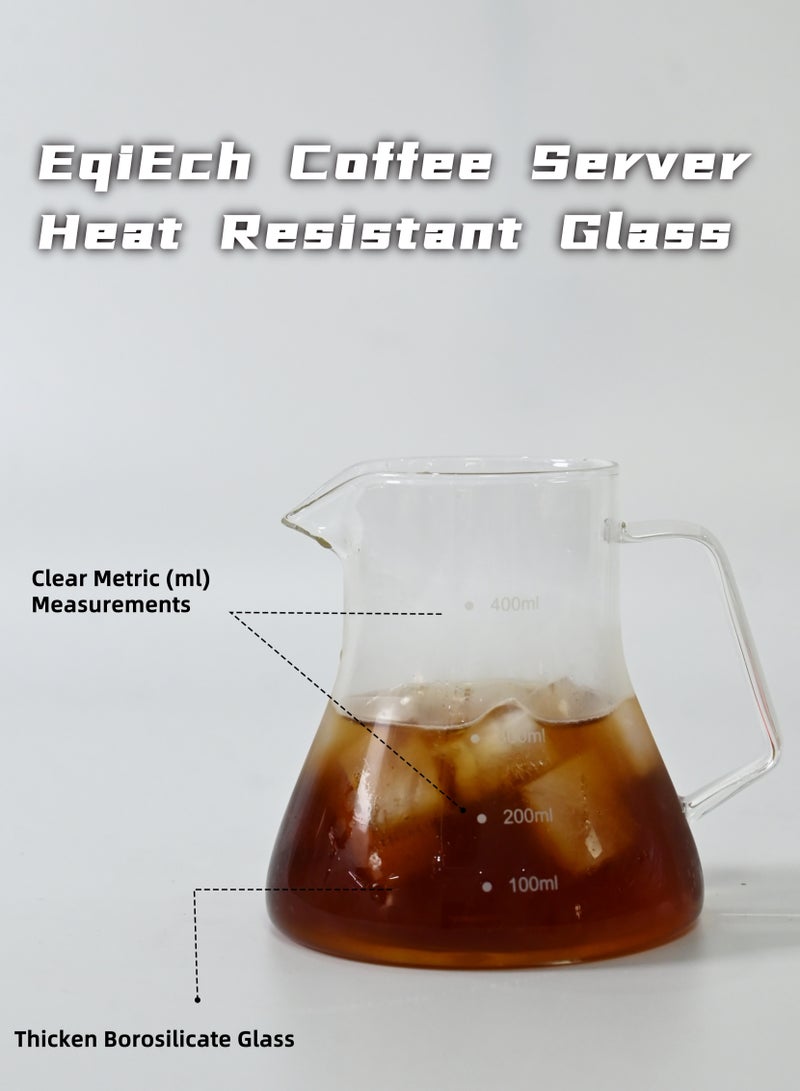 EqiEch V60 Coffee Server Pot Heat Resistant Borosilicate Glass Pour Over Coffee Maker Tea Kettle Hand Drip Coffee Jug Barista Server 350ml - Image 2