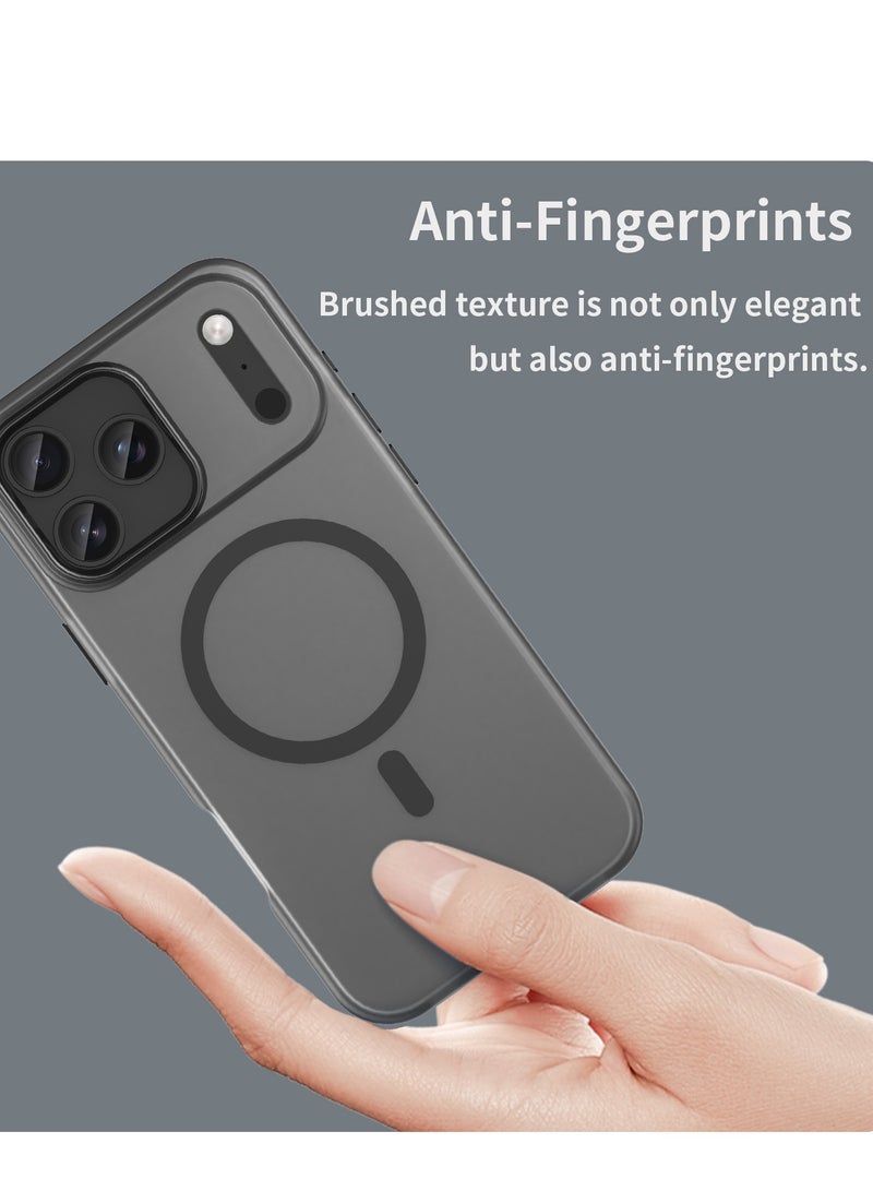 Abania iPhone 17 Pro Case MagSafe Compatible,Military Grade Drop Protection, Never Yellow Translucent Matte Black, Anti-Fingerprint Slim Apple 17 Pro Cover,Black - Image 4