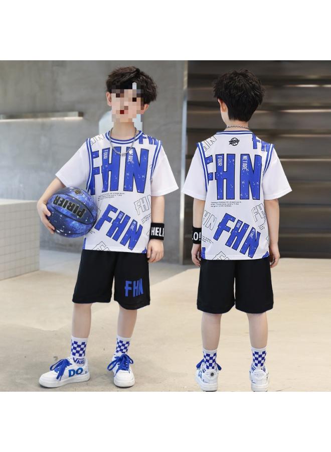 Song Feng Ya Boys Summer Short-sleeved Vest Shorts Sports Suit Children's Jersey Quick-drying Clothes Team Clothes Basketball Suit - Image 4