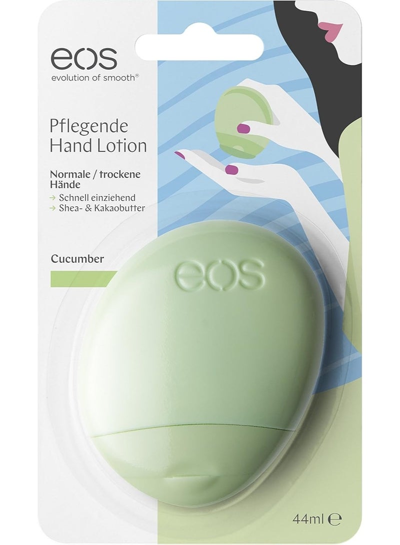 Eos hand lotion Cucumber, hand cream for normal skin, vegan moisturizer, intensive care for delicate hand, with shea butter & aloe, 1 x 44 ml - Image 1