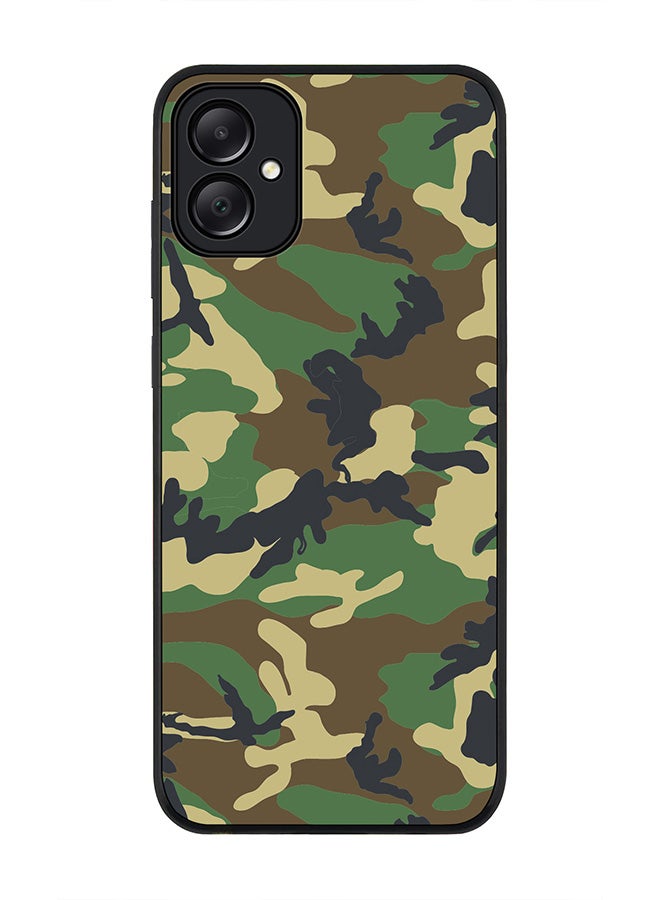 Stylizedd حافظة حواف سوداء متينة لهاتف سامسونج جالاكسي A05، حافظة مرنة رقيقة من المطاط مع حواف مضادة للسقوط - تمويه الغابة - Image 1