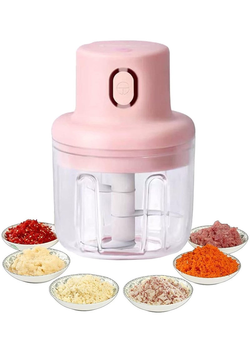 DubaiGallery Electric Mini Chopper with USB - Portable Small Food Processor for Garlic/Chili/Ginger/Onion ( Pink ) Vegetable Chopper  (1 x Electric Garlic Chopper) - Image 1