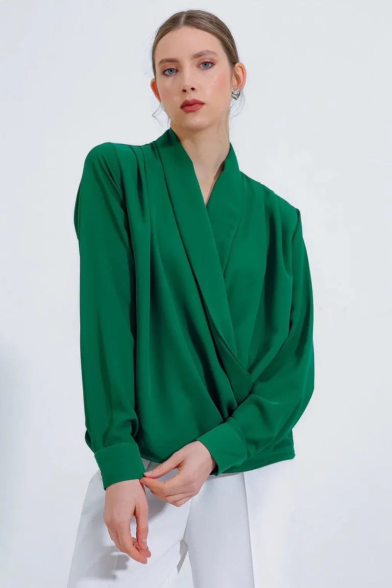 بيغ دارت BDART Shawl Collar Loose Fit Blouse