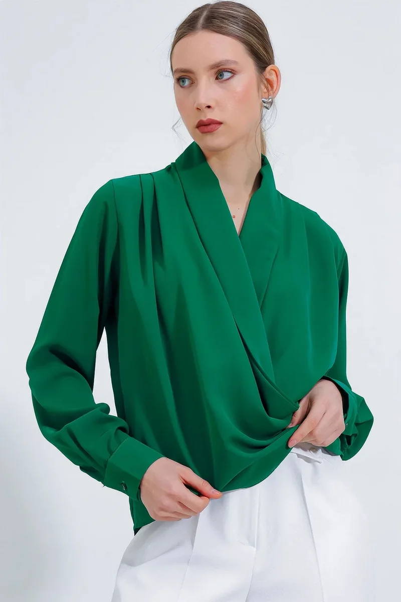بيغ دارت BDART Shawl Collar Loose Fit Blouse