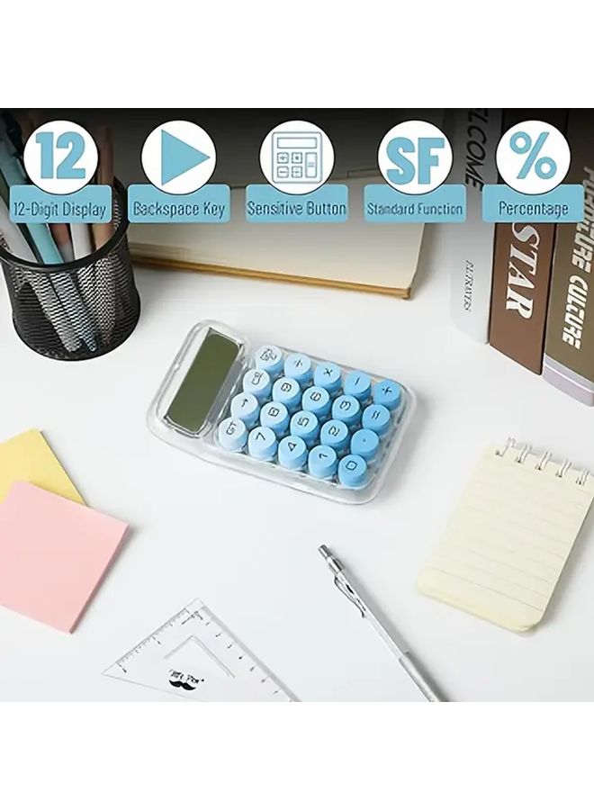 Pink Transparent Dopamine Calculator Large Screen Display 12 Digit Clear Input Power And CE Key Durable Minimalist Design For Office School And Home Use - Image 2