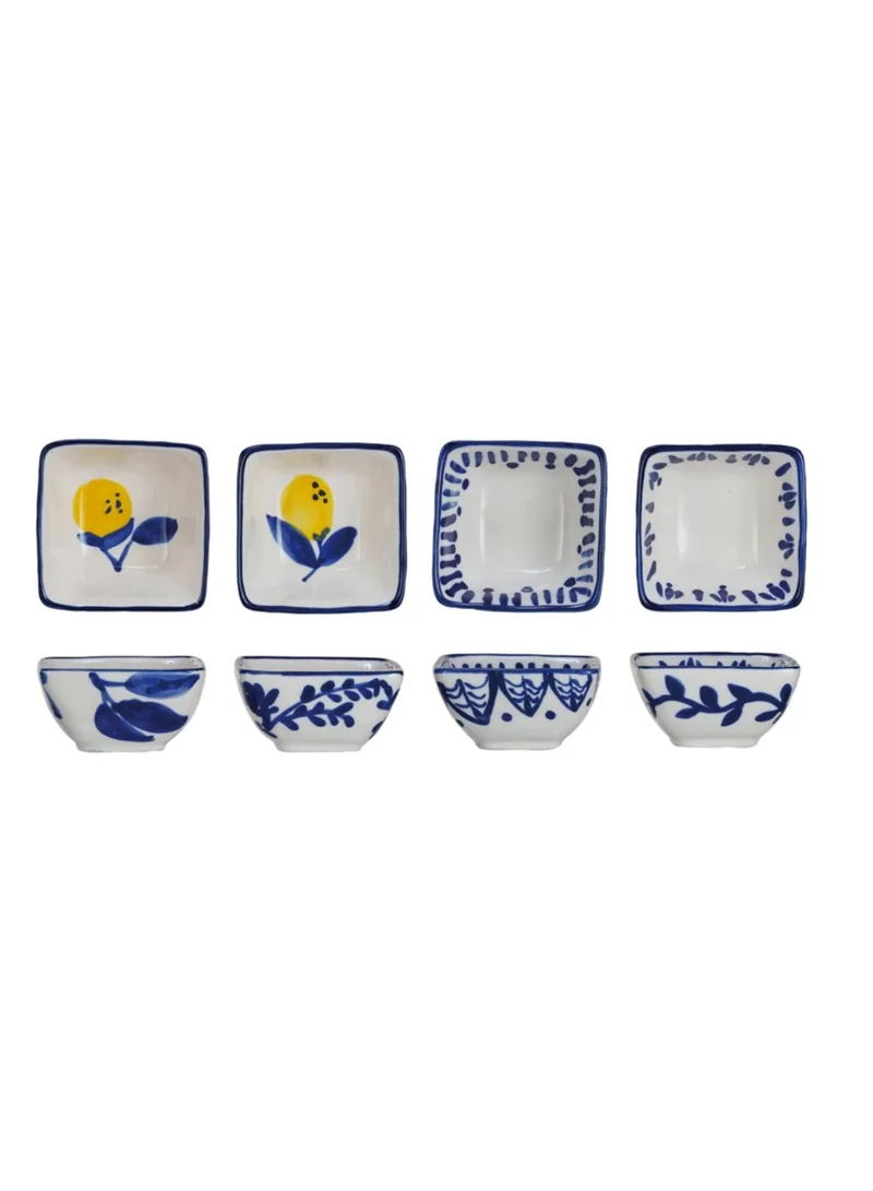 The Saffron Souk Mediterranean Lemon Hand-Painted Stoneware Dish