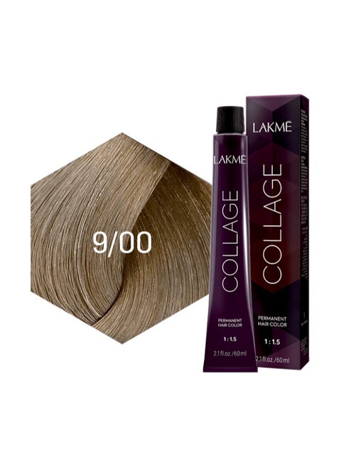 Collage Permanent Hair Color 9/00 Very Light Blonde , 60Ml