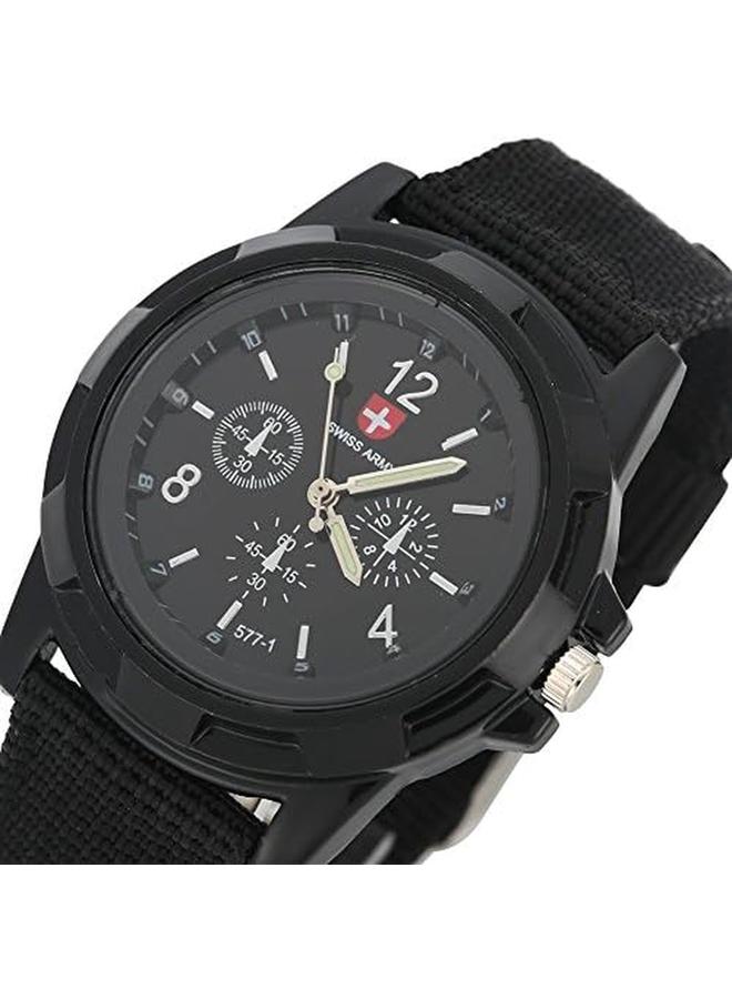 Excefore Men's Military Watch Durable Men's Watch Outdoor Sports Watch Daily Wear Wristwatch Analogue Quartz Wrist Watche Timepiece With Nylon Band Gift For Him Graduation Gift For Men - Image 3