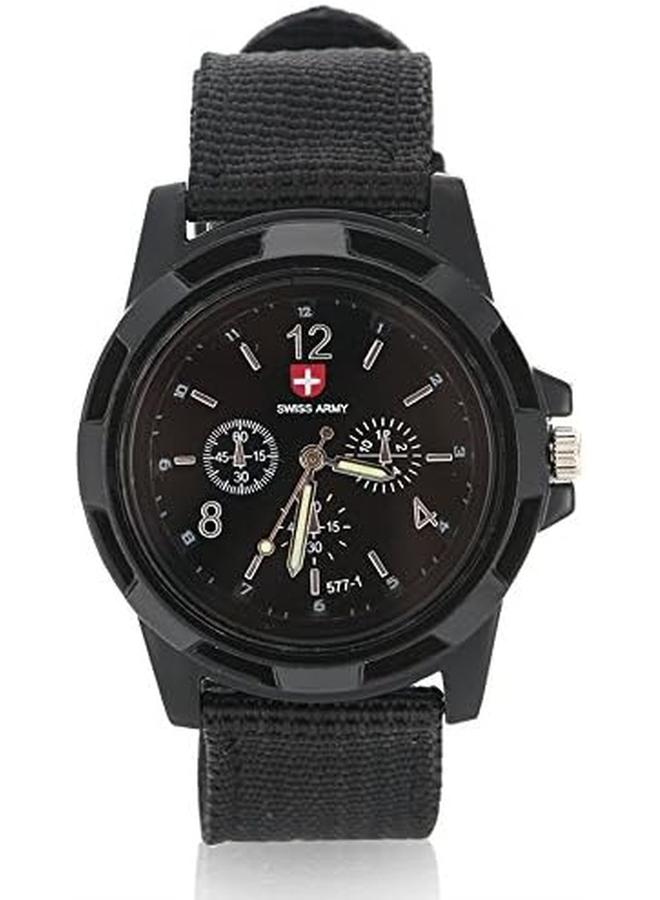 Excefore Men's Military Watch Durable Men's Watch Outdoor Sports Watch Daily Wear Wristwatch Analogue Quartz Wrist Watche Timepiece With Nylon Band Gift For Him Graduation Gift For Men - Image 2