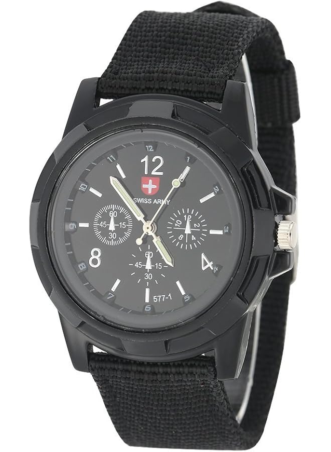 Excefore Men's Military Watch Durable Men's Watch Outdoor Sports Watch Daily Wear Wristwatch Analogue Quartz Wrist Watche Timepiece With Nylon Band Gift For Him Graduation Gift For Men - Image 1