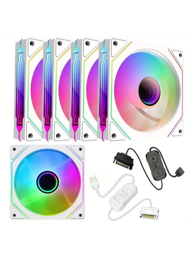 White 3 Pack Windforce 4Pro 4.72 Inch ARGB PC Cooling Fan with Controller Thermal and Noise Reduction - Image 2