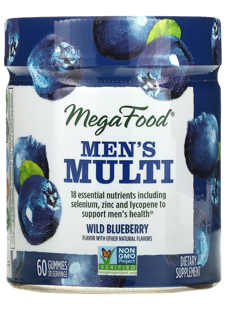 MegaFood Men's Multi, Wild Blueberry,  60 Gummies 