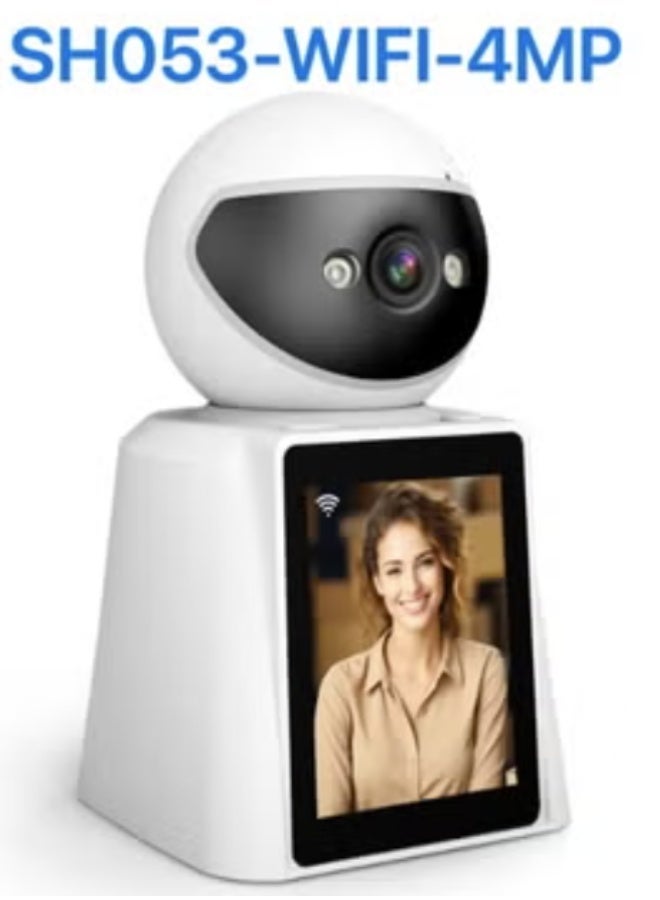 SriHome SH053-WIFI-4MP Smart WiFi Video Calling IP Camera 4MP HD with 2.8 Inch Display, AI Human Detection, Two-Way Audio, Full Color Night Vision, Remote Viewing, SD Card Recording, Indoor Security Camera - Image 1
