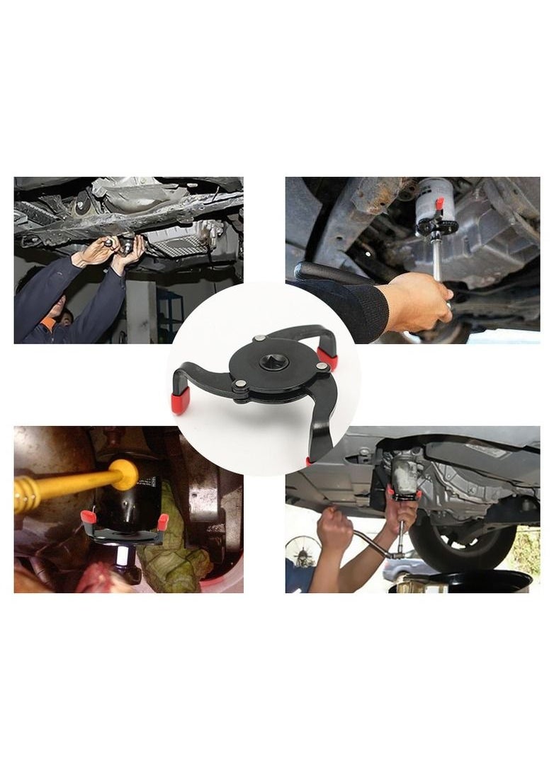Generic - Universal 3 Jaw Oil Filter Wrench 3/8 Range Interface Adjustable Removal Tool Car Repairing Tools - Image 1