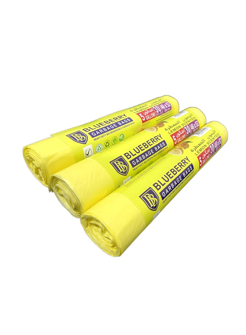 ماكسكون 3 لفة من كيس القمامة (حجم 46x52cm ، 5 جالون ، 30pcs لكل لفة) للمنزل والمكتب والحمام - Image 2