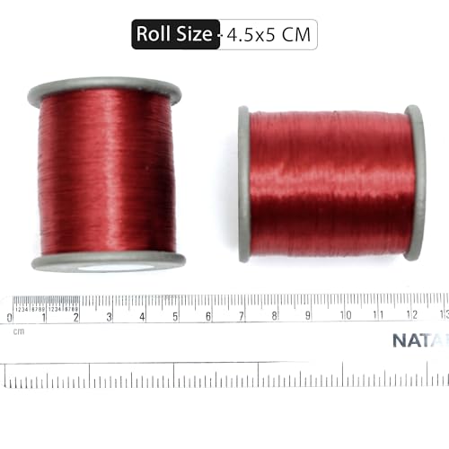 Embroiderymaterial Metallic Zari Thread for Embroidery, Sewing and Jewelry Making, Red Color, 0.1MM(Pack of 2 Roll) - Image 3