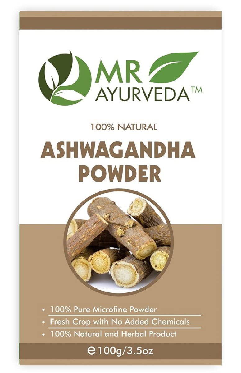 MR Ayurveda مسحوق أشواغاندا العضوي 100% من MR Ayurveda - مسحوق أشواغاندا للشعر - مسحوق أشواغاندا للوجه - مسحوق أشواغاندا للبشرة - بدون مواد كيميائية مضافة - مجموعة من 4 - 400 جرام - Image 3