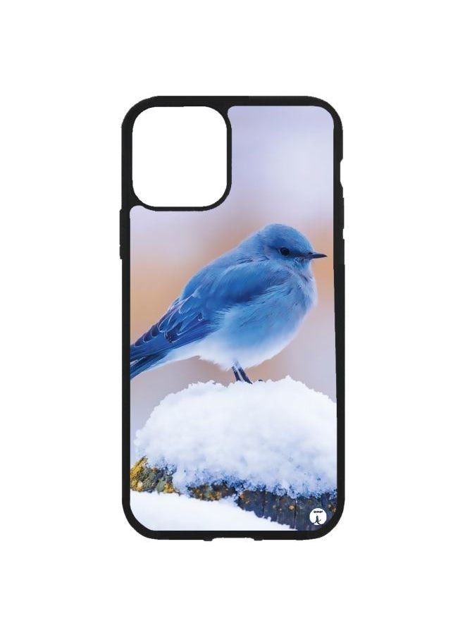 BP - PRINTED Phone Cover FOR IPHONE 12 MINI Beautiful Blue Bird Picture In Snow - Image 1