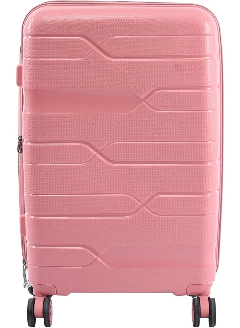 Medium 24 Inch Travel Trolley Suitcase, Flexible Silicone Material Luggage with Wheels for Easy and Comfortable Travel