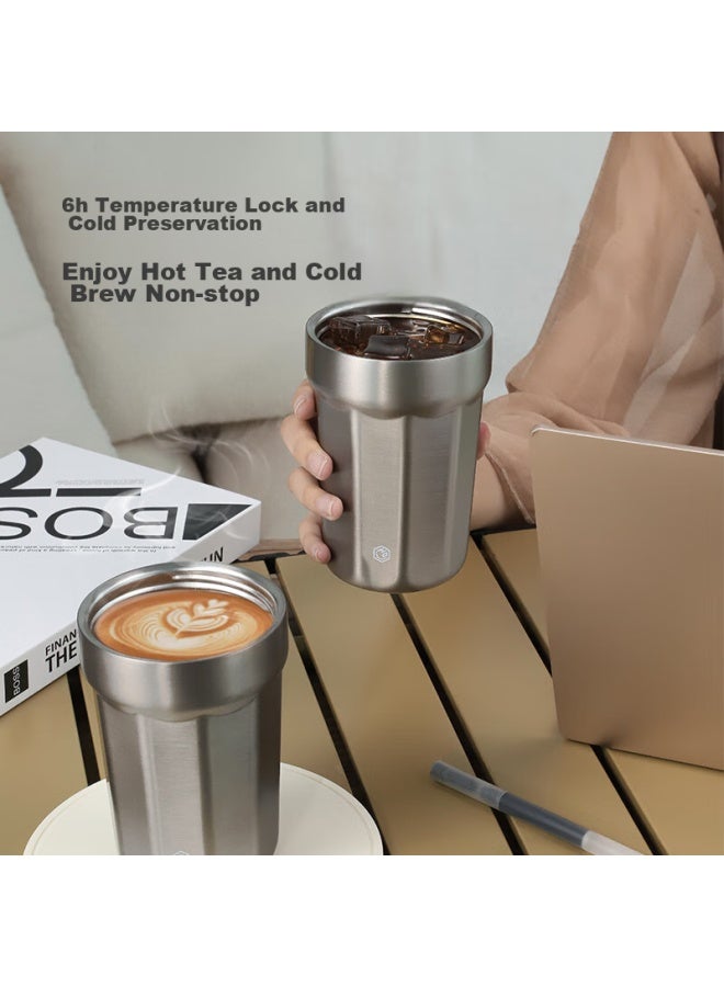 JD.com Jd Jingzao Insulated Mug, Coffee Cup For Men And Women, Portable Travel Water Bottle, Practical Cup, Silver Gray, 360ml - Image 4