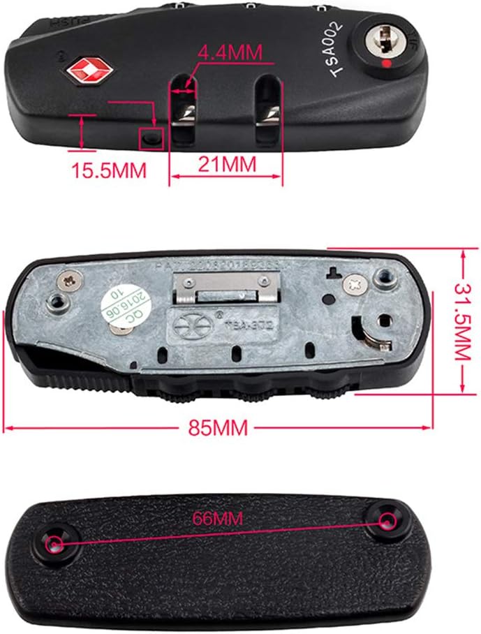 klarako Portable TSA Customs Code Lock 3 Digit Password Lock Padlock (Black) Tool Supply - Image 5