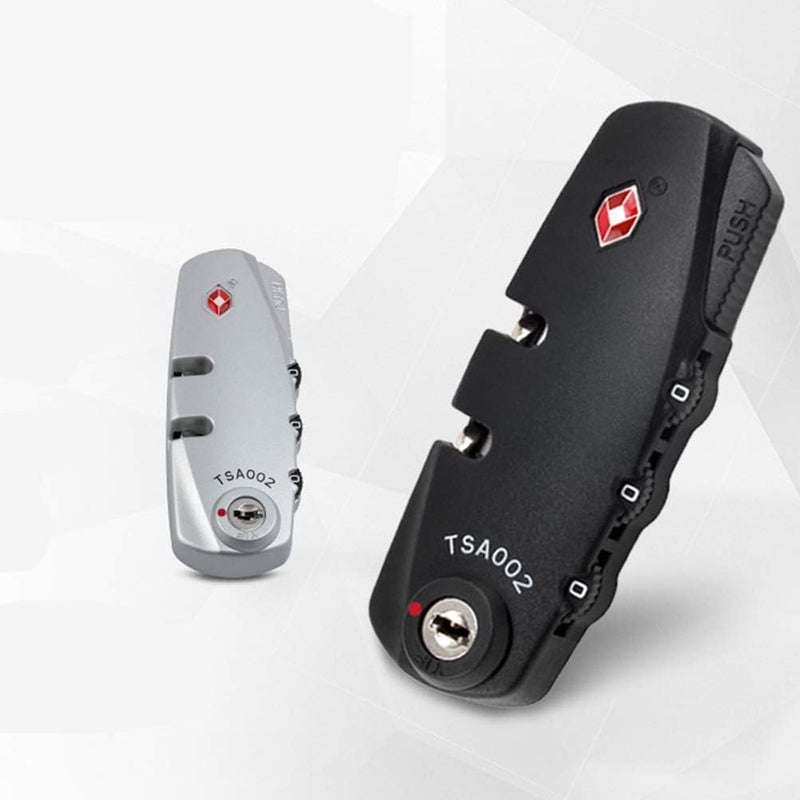 klarako Portable TSA Customs Code Lock 3 Digit Password Lock Padlock (Black) Tool Supply - Image 1