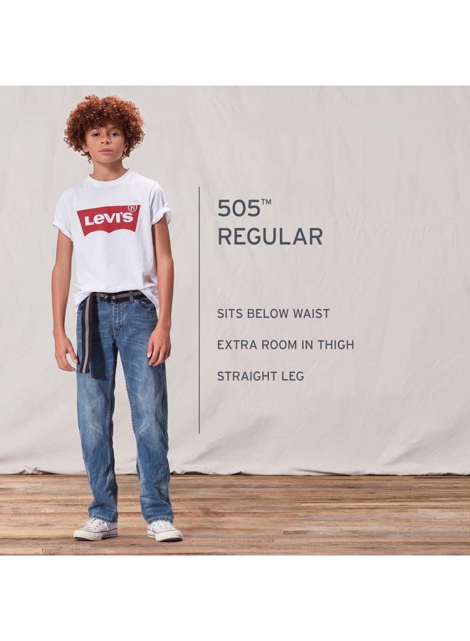 Levi's Boys' 505 Regular Fit Jeans - - 8 - Image 5