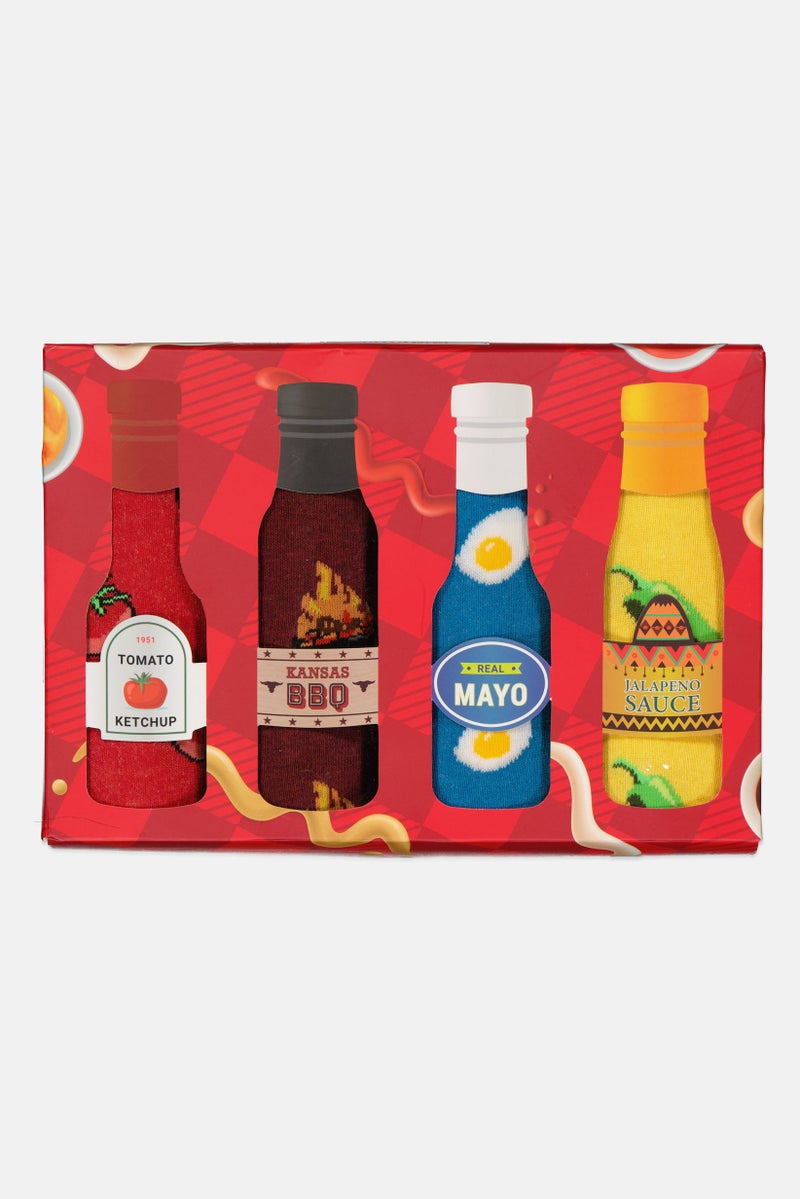 The Orrsum Sock Co Men 4 Pairs Pack Graphic Print Crew Socks, Multicolor - Image 3