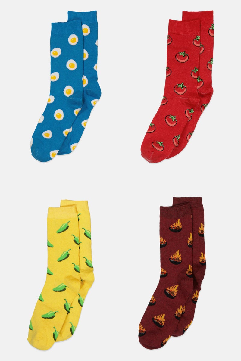 The Orrsum Sock Co Men 4 Pairs Pack Graphic Print Crew Socks, Multicolor - Image 4