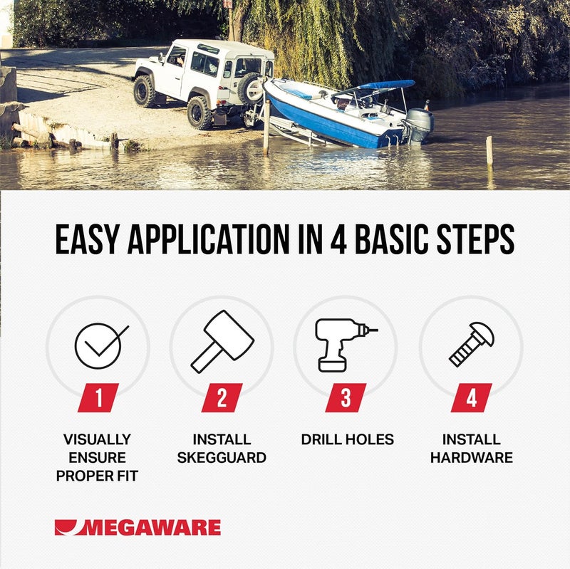 MEGAWARE KEELGUARD Store 27081 SKEGGUARD Fits OMC Suzuki Evinrude Outboard Motors (See Listing for Fitment Details) 316 Marine-Grade Stainless Steel Guard Protector with Drain, Prevents Skeg Damage, DIY - Image 4