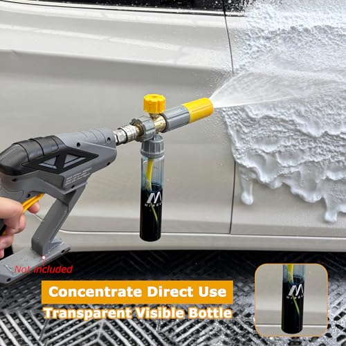 M MINGLE Mini Foam Cannon, Pressure Washer Foam Cannon with 5 Nozzle Tips, 1/4" Quick Connect for Car Wash, Patio, Deck Cleaning - Image 2