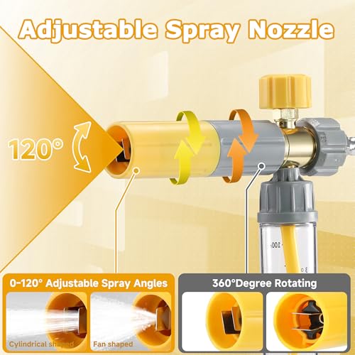 M MINGLE Mini Foam Cannon, Pressure Washer Foam Cannon with 5 Nozzle Tips, 1/4" Quick Connect for Car Wash, Patio, Deck Cleaning - Image 4