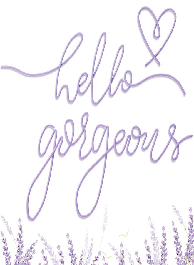 Hicarer Hello Gorgeous Metal Wall Art Decor Minimalist Decoration Metal Hello Gorgeous Decorative Sign for Living Room Office Bedroom Hotel Home Wall Decoration (Purple) - Image 1