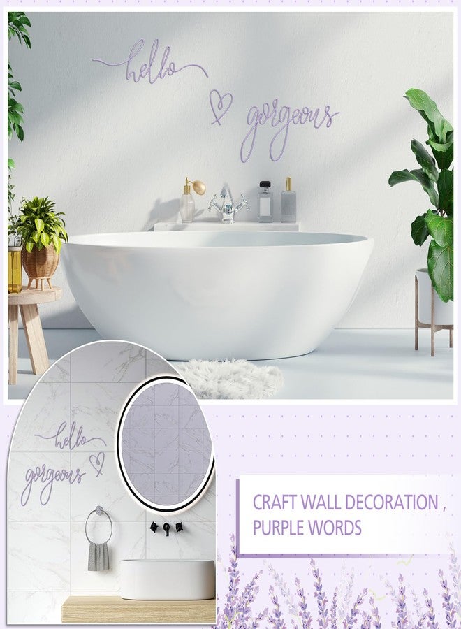 Hicarer Hello Gorgeous Metal Wall Art Decor Minimalist Decoration Metal Hello Gorgeous Decorative Sign for Living Room Office Bedroom Hotel Home Wall Decoration (Purple) - Image 4
