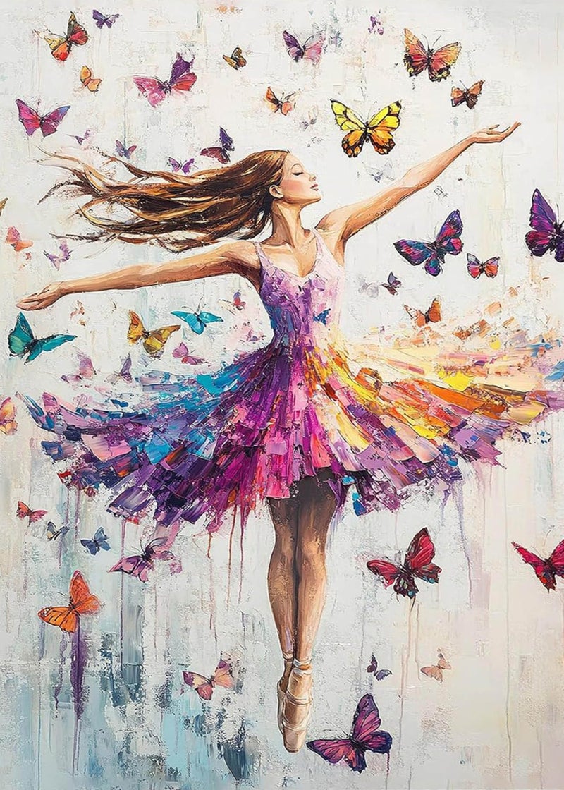 Legrace Dancing Girl Diamond Art Painting Kits for Adults - Full Drill Diamond Dots Paintings for Beginners, Round 5D Paint with Diamonds Pictures Gem Art Painting Kits DIY Adult Crafts Kits 12x16inch - Image 1