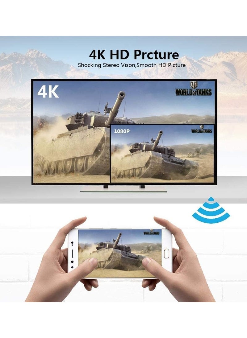 Wireless HDMI WiFi Display Dongle Adapter HDMI Wireless Video 4K Screen Sharing Adapter Full HD 1080P WiFi Screen Mirroring Adapter Casting Screen to HDTV/Projector/Monitor - Low Latency