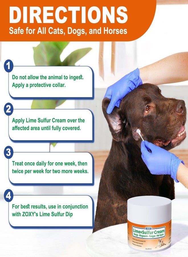 Netrca Lime Sulfur Cream, Mange Treatment Dogs, Ringworm Treatment for Cats & Dogs, Soothes Itchy, Dry, Inflamed Skin, Promotes Hair Regrowth, Low Odor, No Rinse Needed, 2oz - Image 5