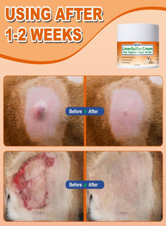 Netrca Lime Sulfur Cream, Mange Treatment Dogs, Ringworm Treatment for Cats & Dogs, Soothes Itchy, Dry, Inflamed Skin, Promotes Hair Regrowth, Low Odor, No Rinse Needed, 2oz - Image 3